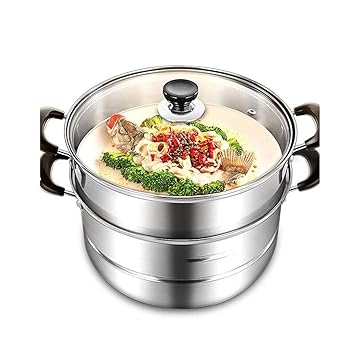 【中古】n/a スチーマー - XLステンレス鋼3ティア/レイヤスチーマーポット、炊飯器、ダブルBoilder、スタック、吸いもの鍋や蒸し器水蒸気膳立て。