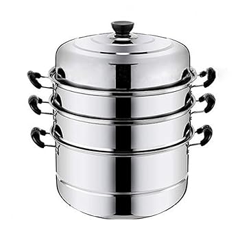 【中古】【未当てはめる】n/a ステンレス鋼鋼の3層奥ふかさ信用販売蒸汽船ポットスチームポットボイラー突き動かす膳立て器蒸しポット吸いもの鍋勝手もと膳立て手道具用