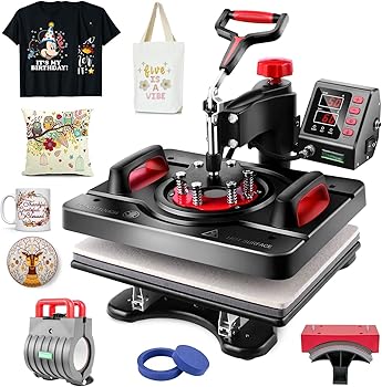 【中古】【未当てはめる】Professional Heat Press, 5 インチ 1 Heat Press Machine for T-Shirts, 15 x 12 Inch Shirt Press Machine, 360 Degree Swing Away Heat Transfer