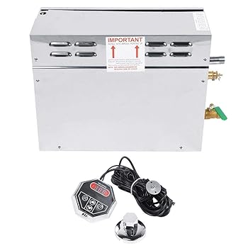 【中古】【未当て嵌める】サウナスチーマー、6KWスチームジェネレータースチームシャワーサウナスチームジェネレーターデジタル熱度見せびらかす身寄り用SPAバスルームホテルシャワ