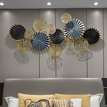 【中古】Wanddeko金属元素、3D Wandbild Aus金属元素Bl?tter、Kreative Handgemachte金属元素Wanddekoration、Deko Terrassendeko Wandreife Abstrakt Geschen