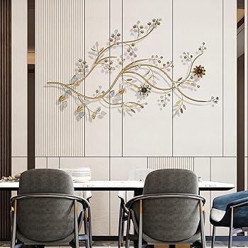 【中古】【未使用】Wanddekoメタル、メタルワンドビル、3D Wandbild AusメタルBl?tter、Wandskulpturen、DekorF?rWohnzimmerHotel Hintergrund Wandverzierungen