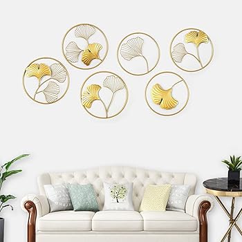 【中古】6つのSt?ckWanddeko金属元素、Wanddeko Wohnzimmer、3D Wandskulptur金属元素、Metallbild Wandrerief、F?rarbeitszimmer/wohnzimmer/schlafzimmer