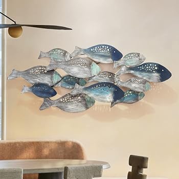 【中古】【未使用】Wanddekoメタル、Wanddeko Wohnzimmer、Wohnzimmer、Wandskulpturen kreative fischform、wandrelief、フュール酒石/wohnzimmer/schlafzimmer/ku