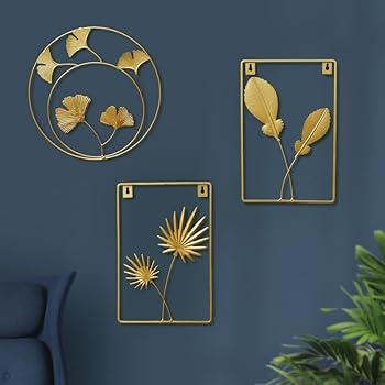【中古】3つのSt?ckWanddekoの金属元素、Kreative Wandskulptur金属元素、ワンドシュマックMetallbild Wandreif、F?rarbeitszimmer/Wohnzimmer/Schlafzimme
