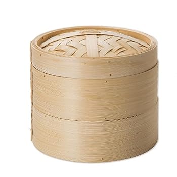 【中古】蒸し器 身寄り用蒸気船竹蒸気船竹蒸気船（2提げ篭と1つの覆いかぶせる） 盛りだくさんな一皿分の料理に適しています (色 : Wood color, Size : 30糎)