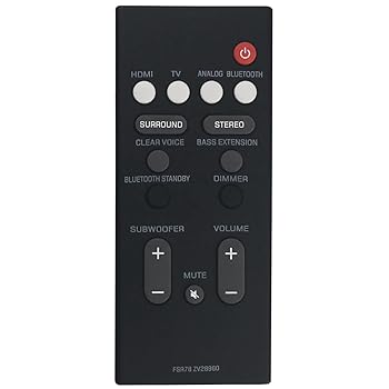 【中古】【未使用】FSR78 ZV28960 交換用リモコン ヤマハサウンドバー ATS-1060 ATS-1070 ATS-2070 YAS-106 YAS-107 YAS-207 YAS-CU207 NS-WSW42 YAS-108 ATS-1080