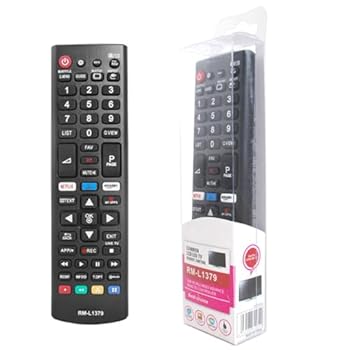 【中古】XINFUTE HUAYU RM-L1379 交換用 LG LCD TV リモコン Netflix AKB73975730用