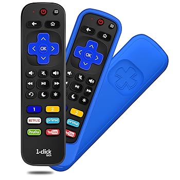 【中古】[ケースのみ - 2パック] シリコンケース/カバー 1-clicktech [RTシリーズ] リモート用 [Rokuリモコン用ではありません] (ブルー+イエロー)