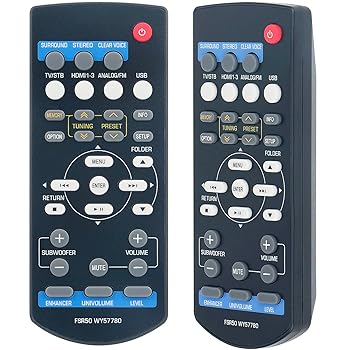 【中古】FSR50交換用リモコン ヤマハサウンドバー YHT-S401 YHT-S401BL SR-301 NS-BR301 YHTS401 YHTS401BL SR301 NSBR301 WY57780用