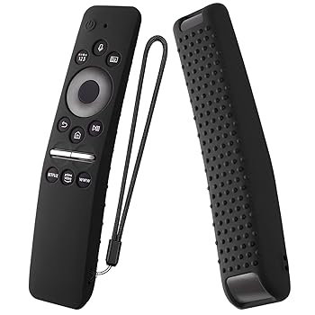 【中古】Samsung Smart TVリモコンカバー BN59-01312A/BN59-01312B用シリコン保護カバー SamsungリモートBN59シリーズと互換性あり ストラップ付き (ブラ