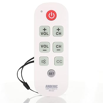 【中古】Anderic RR1004 ユニバーサルビッグボタンテレビリモコン 使いやすい スマートテレビ 学習 グローキー テレビ&ケーブルボックスコントローラー
