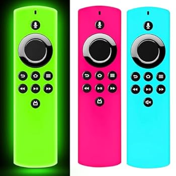 【中古】【未使用】シリコンリモコンカバー テレビリモコンケース リモコンカバー (グリーン&ローズレッド&スカイブルー) 3個パック