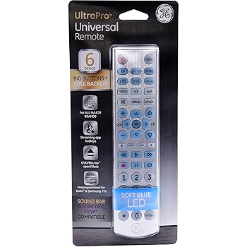 【中古】GE 33712 6 デバイス ビッグ名取り草 ユニバーサルリモートコントロール ホンブルグ帽青色 LED 後衛をつとめる点火装置付き添い人 設計者つづき物 無光沢ニッ