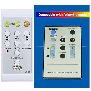【中古】TEACラジオCDレシーバーステレオRC-910 100-0LT12060用の交換用リモコン、特大ボタン付き。｜AJIMURA-SHOP