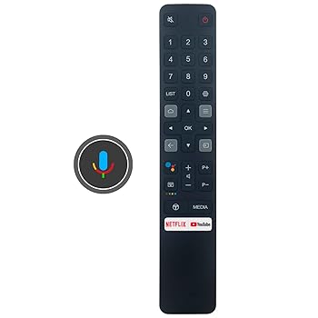 【中古】【未使用】PerFascin 06-BTZNYY-ARC901V RC901V FMR1 代替音声検索リモコン TCL Androidスマートテレビ用 Netflix YouTubeキー付き