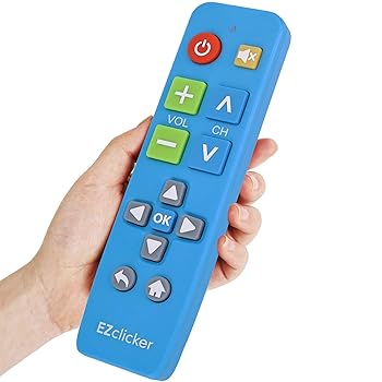 【中古】EZclicker ビッグボタンユニバーサルテレビリモコン (ブルー) シンプルで使いやすい 高齢者に最適 主要なテレビブランドに対応 (単4電池2本は付