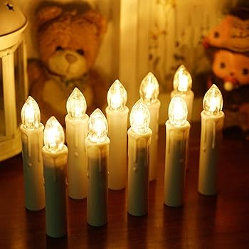 【中古】【未使用】BlueFire LEDキャンドルライト 電池式蝋燭ろうそくイルミネーション 多様機能リモコン タイマー 点滅機能/燭台付き ホーム飾り/庭/結婚式/パーテ
