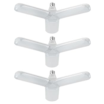 【中古】【未使用】DiCUNO E26 LED ペンダントライト 40W ガレージライト 3灯式 シーリングライト 4000lm 5000K 昼白色 折りたたみ式 省エネ 角度調節可能 高輝度