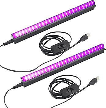 【中古】ブラックライト led 紫外線ライト ２本 10W USB給電式 ブラック ライト 蛍光灯 UVライト レジン用 硬化ライト 紫外線 ライト 385~410 nm 結婚式