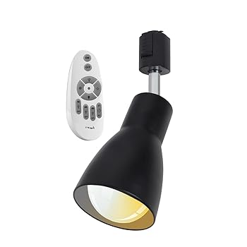 【中古】ダクトレール用 スポットライト E26口金 ダクトレール ライト 照明器具 120W相当 調光 調色 リモコン付き 消費電力12W 光量1150LM, 2.4GHz無線式