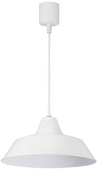 【中古】【未使用】オーム電機 ペンダントライト 電球別売 レトロ スチール 白 LED電球対応 60W E26用 ホワイト 北欧風 [品番]06-1493 LT-Y10AW-W