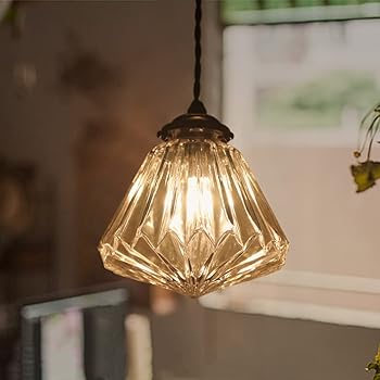 【中古】【未当て嵌める】Cerdeco まるで貴石のようなキラキラさん然たる… 金剛石の形 レトロ感満載 キュートな洋風 瑠璃シャンデリヤともし火 室内装飾照明装置 上昇限度照明装置