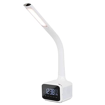 【中古】【未使用】ZEPEAL ゼピール デジタル表示付LEDスタンドライト Bluetooth付き ホワイト DLS-H3009-WH