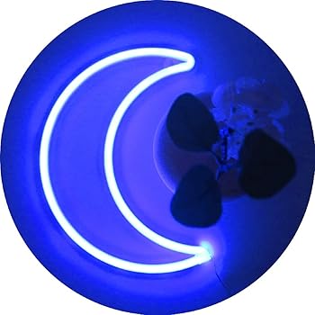 【中古】LEDブルームーンネオンライト かわいいネオンムーンサイン クリスマスルーム装飾 バッテリーまたはUSB電源 5V アートLED装飾ライト ナイトライト