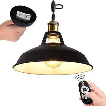 【中古】【未使用】LVWIT ペンダントライト 引掛シーリング用 E26口金 直径31CM アンティーク レトロ LED電球付き 調光調色 エジソン電球 消費電力6W 遠隔操作 コー
