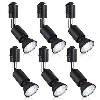 【中古】【未使用】xydled ダクトレール用 スポットライト LED電球付き E11 配線ダクトレール用器具セット 天井照明 6個セット (昼光色 ブラック)