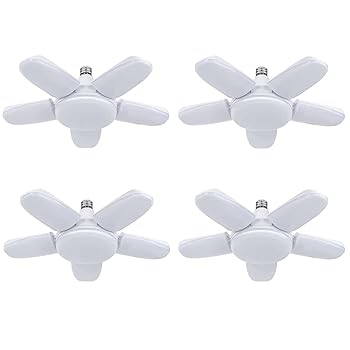 【中古】ガレージライト LED 100W 4個セット 工事用ライト 6500K 10000LM E26 ペンダントライト LED電球 昼白色 天井照明 ダイニング 折りたたみ式 高輝|AJIMURA-SHOP