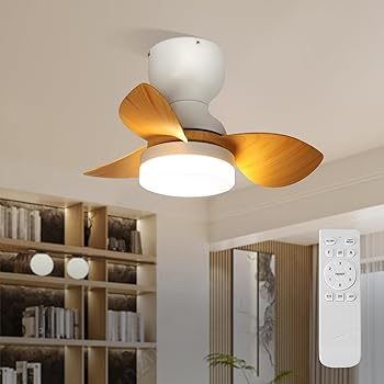 【中古】DINGLILED シーリングファンライト LED ファン リモコン付き 木目調 空気循環 風量調節 電球色/昼白色 3段階調色 タイマー LEDチップ内蔵 静音DC