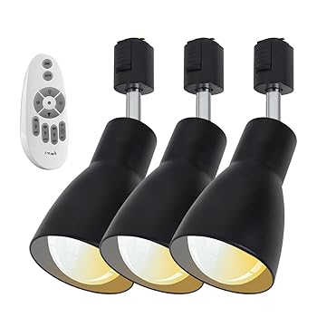 【中古】【未使用】ダクトレール用 スポットライト E26口金 ダクトレール ライト 照明器具 60W相当 調光 調色 リモコン付き 消費電力6W 光量590LM, 2.4GHz無線式遠