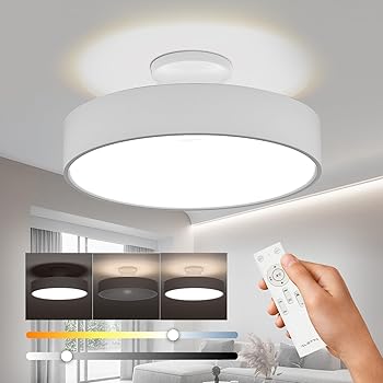 【中古】シーリングライト LED 間接光照明 12段階調色 調光タイプ 間接照明 常夜灯モード リモコン付 天井 ledライト タイマー 省エネ 簡単取付 天井照明