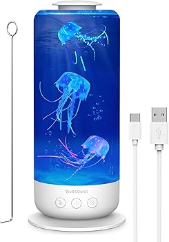 【中古】【未使用】クラゲランプ、 カラフルな雰囲気のリアルなクラゲ水槽水族館ムードランプ、7色変化 LED 二重照明効果 USB電源付き、 静かな夜の光、幼児の感覚|AJIMURA-SHOP