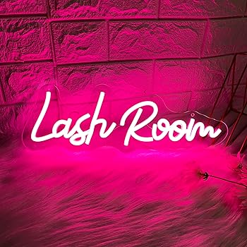 【中古】【未当て嵌める】lash room ネオンともし火 ラッシュルームネオンサイン スパビューティールームネイルまゆ根ラッシュサロンスタジオ LEDウォール美術かざり付ける 商行為