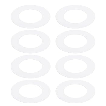 【中古】【未当て嵌める】PATIKIL 10in 埋め込み式照明装置落ち込むともし火用グーフリング 金属元素製グーフトリムリングカバー8個 外径10in 口径6.29in 無光沢白 フラ