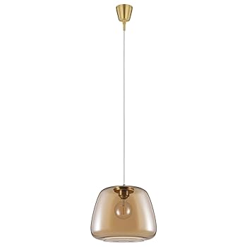 【中古】EGLO LED ペンダントライト かわいい ガラス 北欧 レトロ ALBARINO 35cm 204281J 天井照明 リビング ダイニング カフェ アンバー