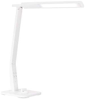 【中古】[ヒーリングライト研究所] デスクライト LED 【照明士推奨】目に優しい 自然光 調色4モード 無段階調光 USBポート付 (ホワイト)｜AJIMURA-SHOP