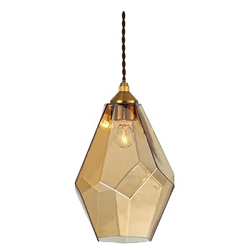 【中古】インターフォルム ペンダントライト LT-4075AM ラピス 電球なし・別売 アンバー ガラス フェミニン 宝石