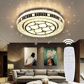 【中古】LED シーリングライト 水晶LEDライト 欧風 シーリングライト 45W 8~10畳 無段階調光調色タイプ 常夜灯 モード メモリ機能 LED 照明器具 電球色|AJIMURA-SHOP