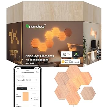 【中古】Nanoleaf(ナノ岩礁) Elements Hexagon (エレメンツ ヘキサゴン) クランク容器に並べる 7枚入り口・入口 かっこ良いともし火 ゲーミングライトパネル 室内装飾