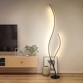 【中古】【未使用】LEDフロアライト フロアランプ 無段階調色調光 北欧風 スタンドライト 間接照明 おしゃれ 組み立て式 インテリア リモコン付き 常夜灯 タイミン