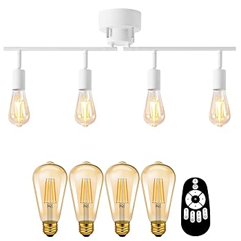 【中古】【未使用】PNRLUX シーリングライト 8畳 スポットライト 4灯 E26口金 リビング照明 消費電力6W(60W形相当) 600LM LED電球60w形付き 無段階調光調色可能|AJIMURA-SHOP