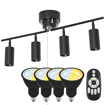 【中古】共同照明 シーリングライト 4灯 シーリングスポットライト 調光 調色 E11 LED電球50W形付き リモコン操作 GT-DJ11B-6WE11CTB 天井照明 おしゃれ 16,002円