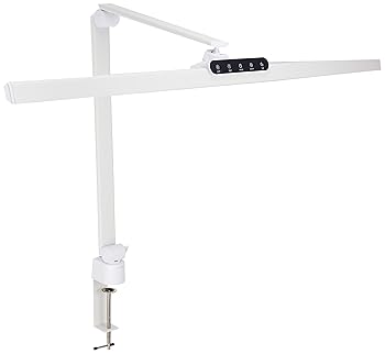 【中古】デスクライト LED 【照明士推奨】 目に優しい 自然光デスクライト ワイド 高演色Ra95 クランプ 5段階調光 スタンドライト (ホワイト)｜AJIMURA-SHOP 24,155円