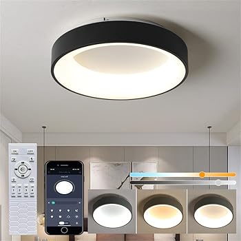 【中古】KOVOL LED シーリングライト 6畳 8畳 10畳 北欧風 おしゃれ 北欧 照明器具 天井 リビング 引っ掛対応 工事不要 APP遠隔制御 無段階調光調色 リモ
