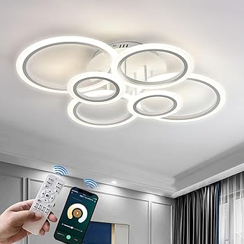 【中古】LED シーリングライト 8~20畳 おしゃれ 北欧 円形照明器具 天井照明 間接照明 APP遠隔制御/リモコン 無段階調光調色 常夜灯 高輝度 昼白色 昼光 21,228円