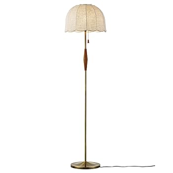 【中古】【未使用】インターフォルム フロアライト LT-4387 リゼット 電球なし・別売 ファブリック ウッド ゴールド アーチ